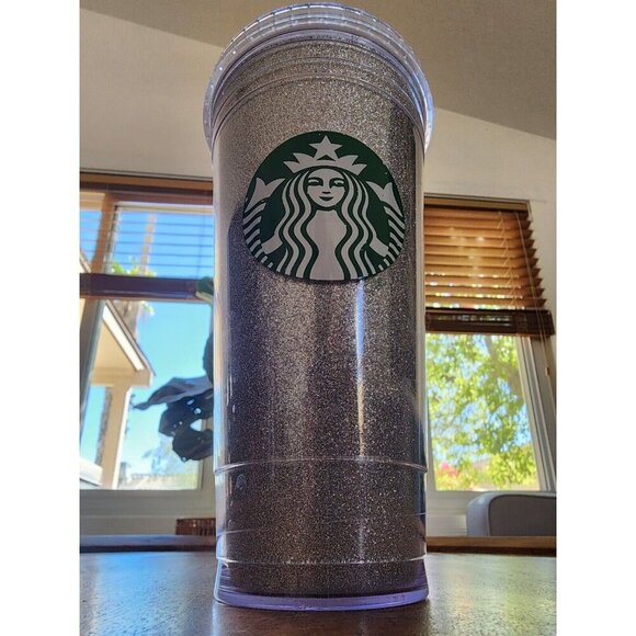 2016 Starbucks Silver Glitter Iced Coffee Tumbler | 20 oz - Picture 2 of 5